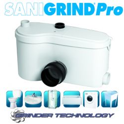 SANIFLO : SANIGRIND PRO Grinder pump only. Installed below a raised floor and used with any north american toilet(not supplied).