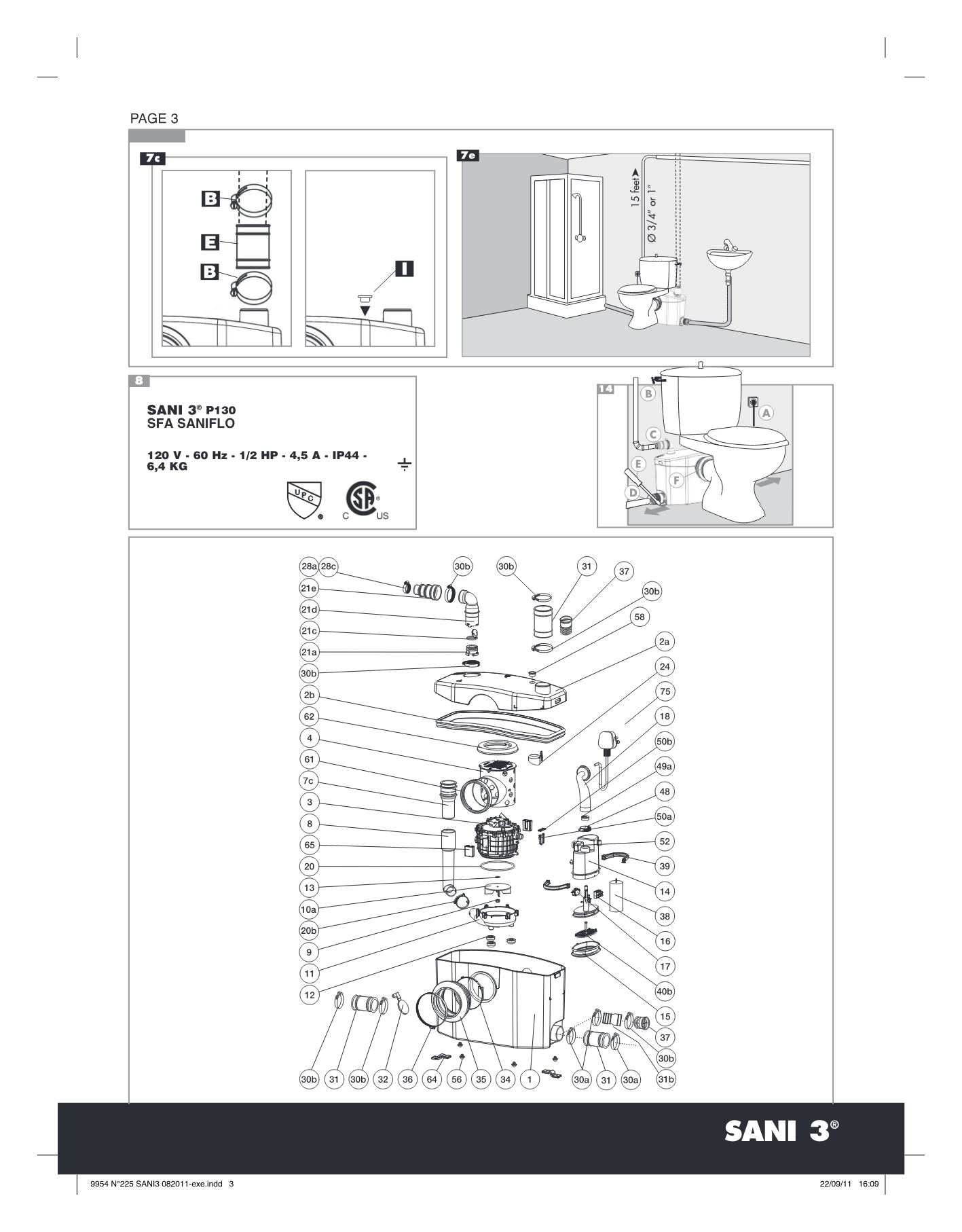 Sani3 parts diagram